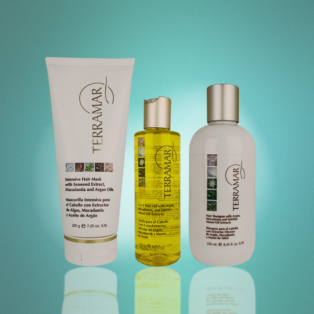 Terramar Hair Care Special Offer: Shampoo, Intensive Mask & Hair Oil with Argan