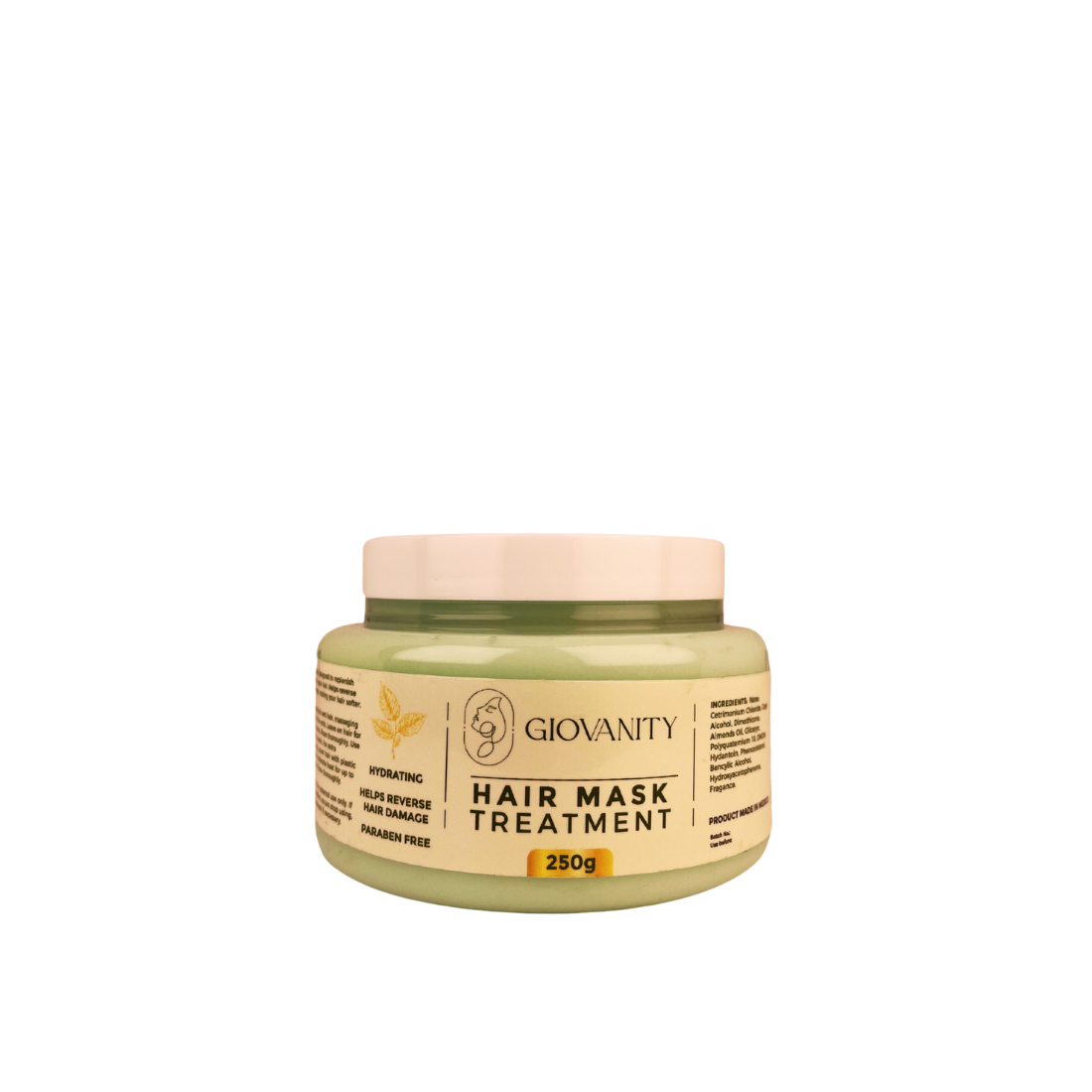 Giovanity Organic Hair Mask 250gr – Deep Conditioning Treatment for Healthy Hair