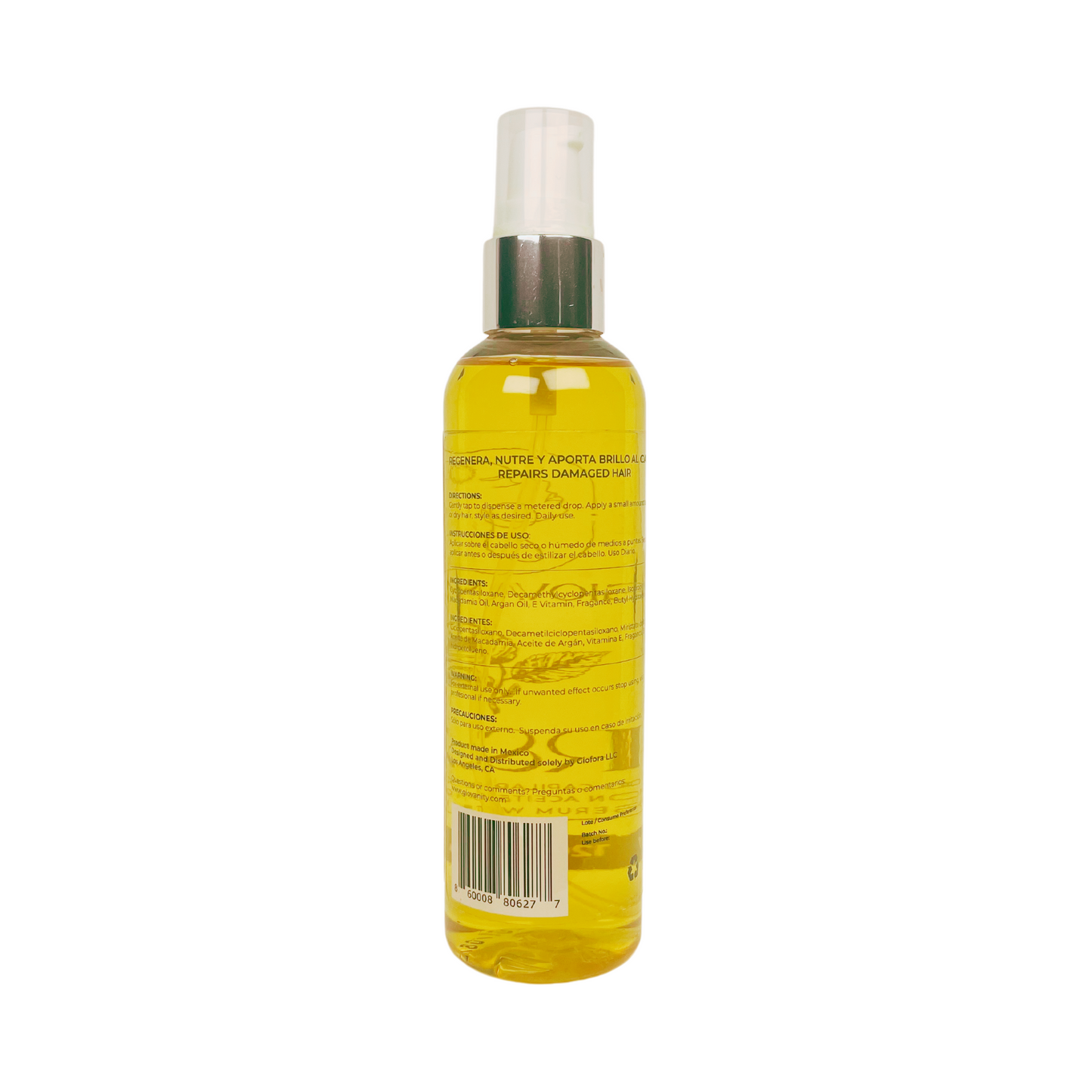 Giovanity Hair Serum with Argan Oil: Cruelty-free & Eco-Friendly 120ml. 4fl oz.